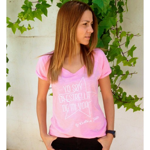 camiseta yo soy la estrella de mi vida en rosa de karolina toledo