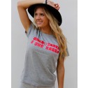 camiseta gris moda mujer joven casual letras fresa imodashop