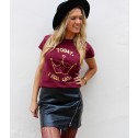 camiseta mujer tienda online burgundy karolina toledo